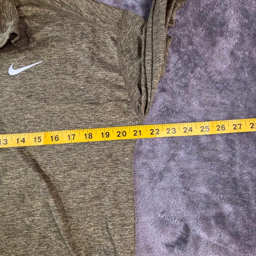 Nike Running Dri-FIT Womens Medium 1/4 Zip Pullover Olive Green Heathered Top - Picture 7 of 10